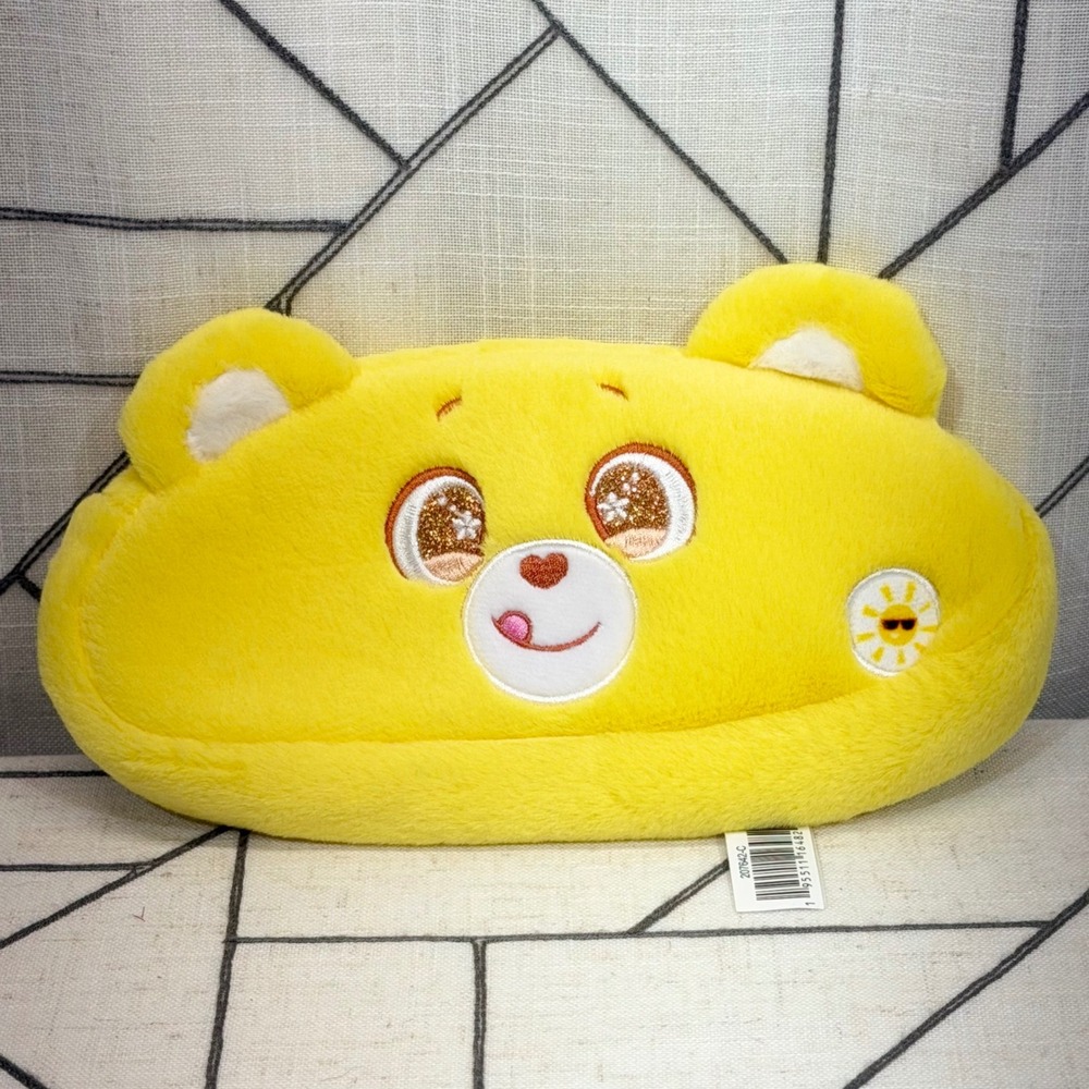 Care Bears Plush Pouch One Size Yellow Funshine Bear Cosmetic Bag Makeup Case